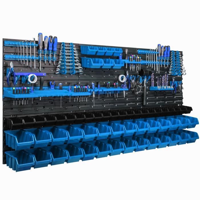 Système De Rangement Mural Pour Outils - Boîtes Empilables Bleues, 10 Tailles XXL, En Plastique