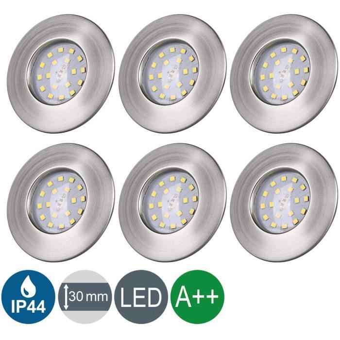 Spot Led Encastrable Extra Plat Noir (10Pack),IP44 LED Spot Salle de Bain,5W 500LM Equivalent