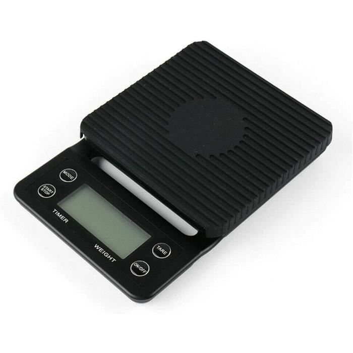 LEVADA PLUS Balance Café Multifonctionnelle 3 Kg / 0,1 G Avec Minuterie - Noire - Batterie Incluse LEVADA PLUS Balance Café Multifonctionnelle 3 Kg / 0,1 G Avec Minuterie - Noire - Batterie Incluse