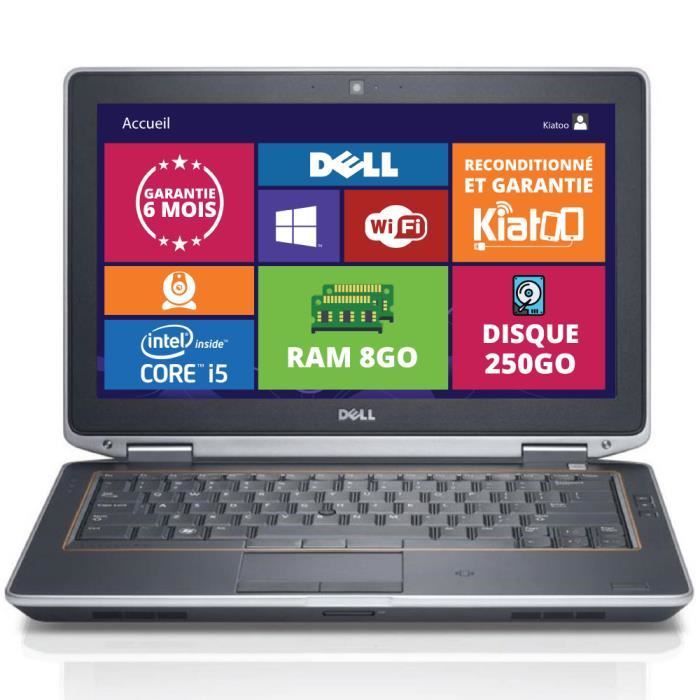 Top achat PC Portable ordinateur portable dell latitude e 6220 core i5 8go ram 250 go  drive,wifi,garantie 6 mois, pc portable reconditionné pas cher