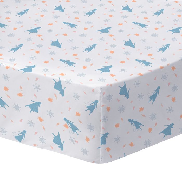 Drap housse enfant imprimé 100% Coton - DISNEY FROZEN 2 SISTERS - Blanc - 90x190cm