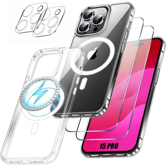 Pour iPhone 16 15 Pro Max Étui magnétique en alliage d'aluminium avec