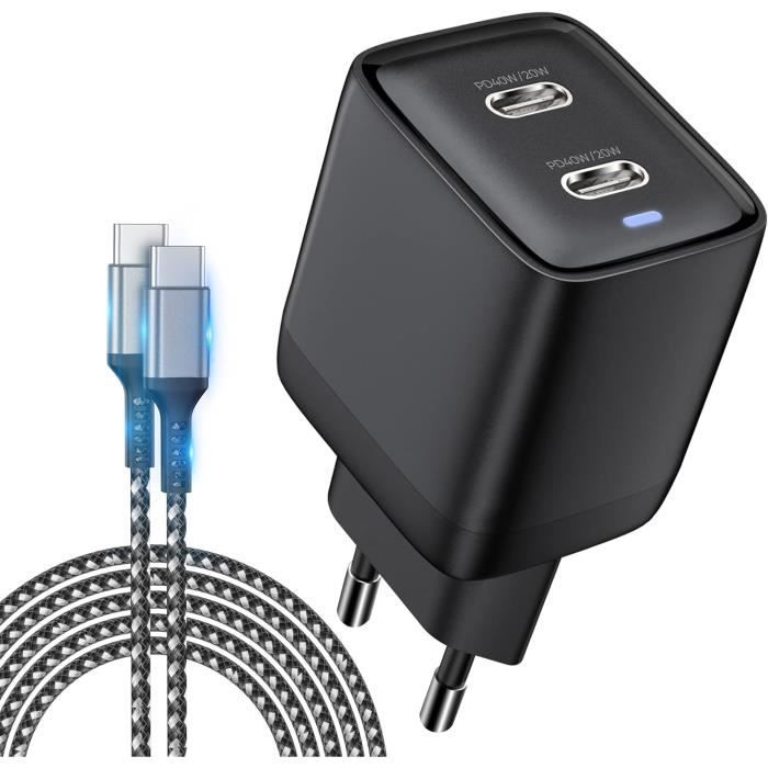 Chargeur 30W Adaptateur 2 Ports - PD USB-C 20W + QC 3.0 USB-A pour Redmi 9A  9C 9T 9 10 10C 10A 12C - Cdiscount Informatique