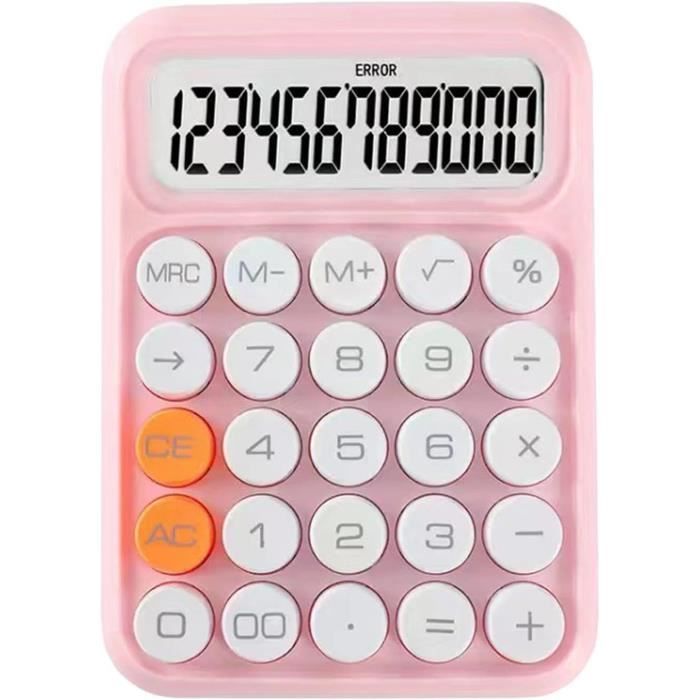 Calculatrice De Bureau OFFIDIX 12 Chiffres - Couleur Jaune Bonbon - Double Alimentation Solaire/pile - Clavier Rétro Confortable - 6