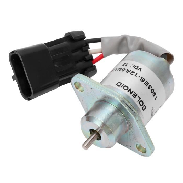 Électrovanne D'arrêt Carburant 1503ES 12A5UC9S - 12V DC - Alliage Aluminium Et ABS - Pour Moteur D'excavatrice (compatible Modèle Kubota SA-4561-T, Etc.)