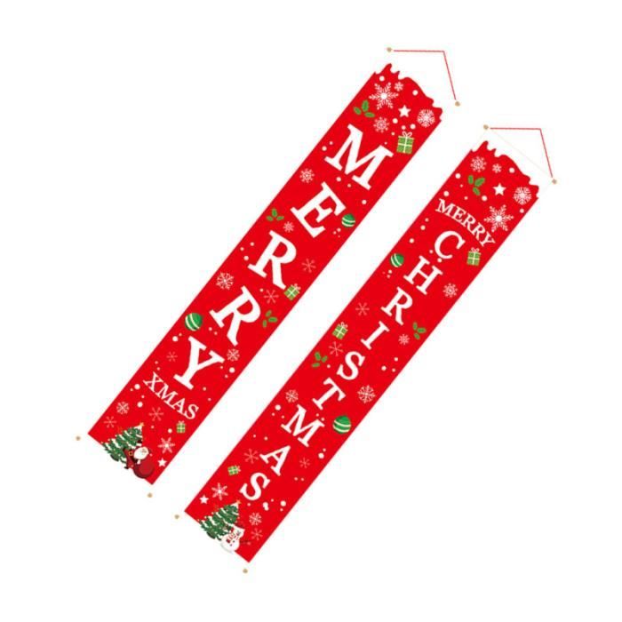 Banderole Joyeux Noël Et Bienvenue - Décoration Murale Ou Porte, 180x30cm, Motif Père Noël - Pour Extérieur/intérieur