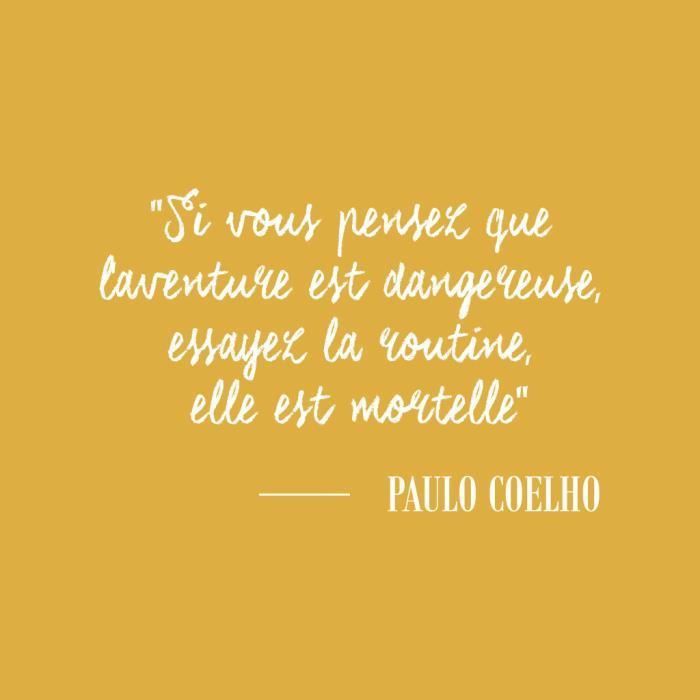 Poster Affiche Paul Coelho Aventure Routine Francais Citation Inspirante Motivation 31cm X 31cm Cdiscount Maison