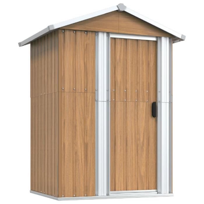 Abri de jardin - FAFEICY - FA001 - Acier galvanisé - Marron - 126x975x177 cm