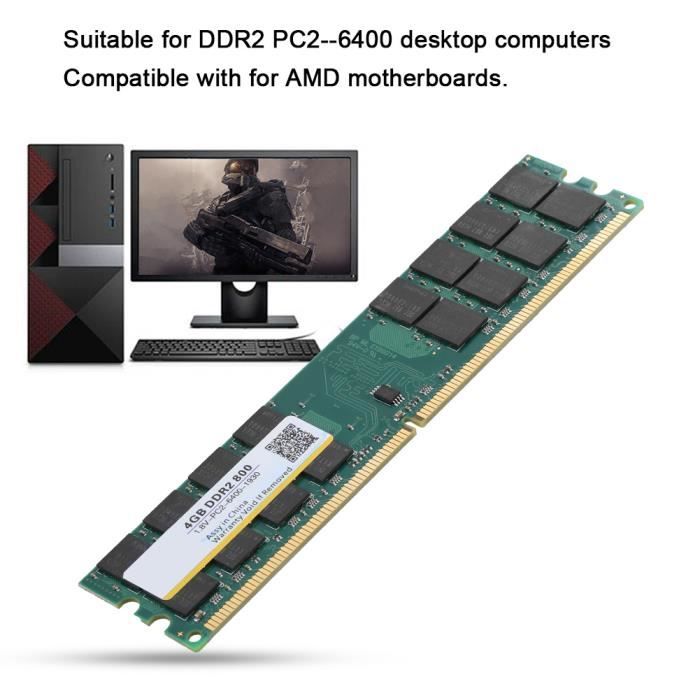 Module De Mémoire 2 Go DDR2 533 MHz Pour Ordinateur De Bureau, Carte