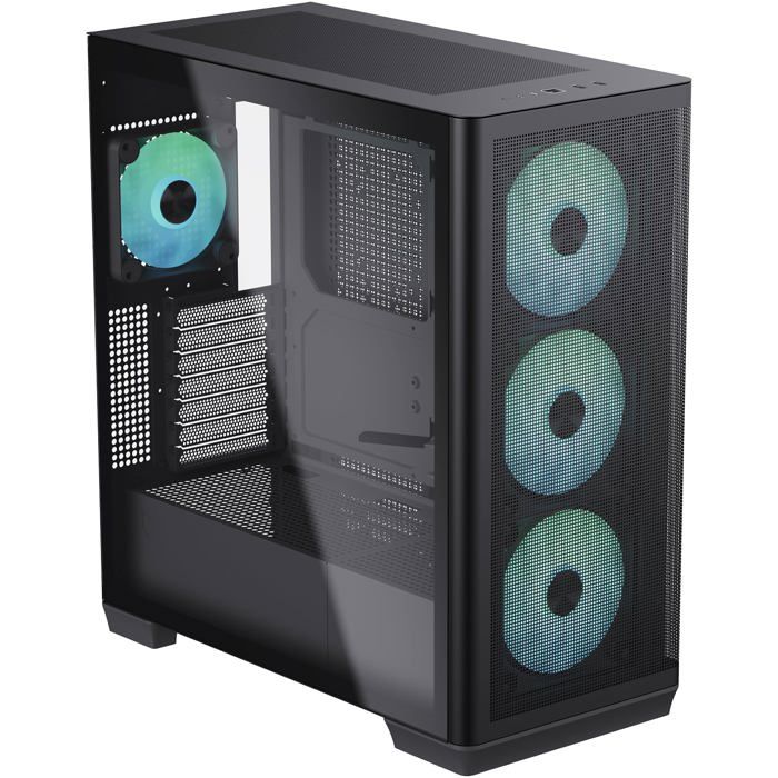 Apnx C1 Midi tower Atx gehäuse Tempered Glass Schwarz - vue 3