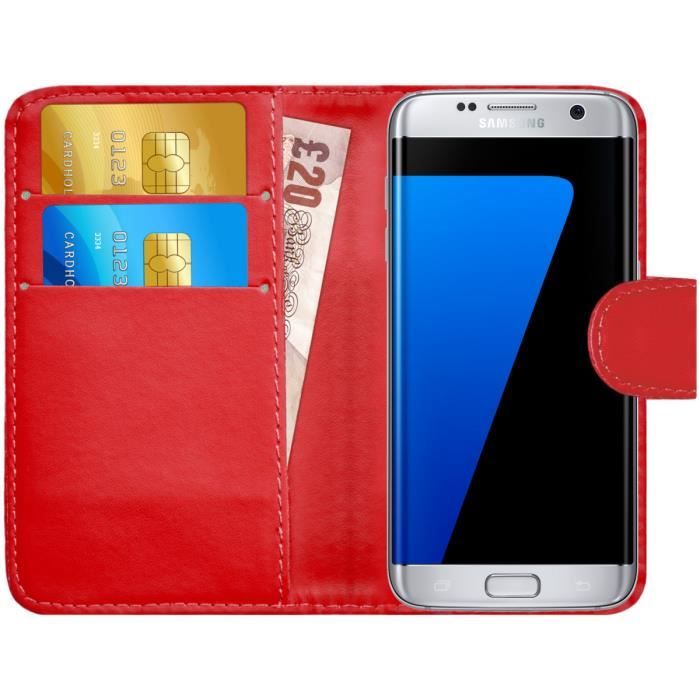 Étui Portefeuille Zanae Galaxy S7 Rouge