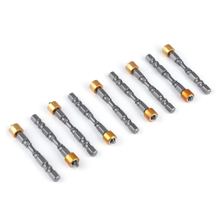 Lot De 4 Embouts PH2 Magnétiques 1/4" Pour Placo - Embouts Tournevis à Positionnement Pour Visseuse - 6