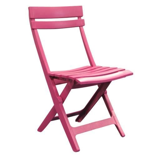 Chaise Miami Pliante Fuchsia Grosfillex Achat Vente Fauteuil