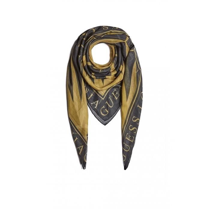 Foulard imprimé - jeansFemme - Guess - Star Logo Gold Combo ONE Jaune