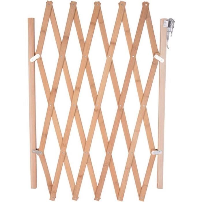 Comparer les prix de Hautstore Barriere animaux en bois extensible extensible de 0,60 à 1,10 m