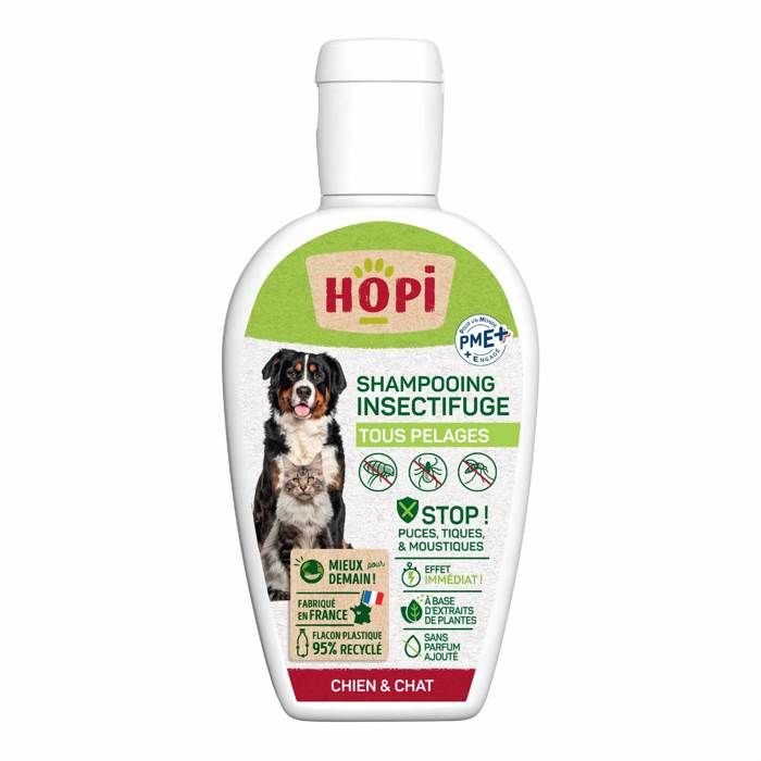 Meilleurs prix pour HOPI Shampooing tous Pelages Anti Puces Chat et Chien 250 ml - Protection Antiparasitaire - Extraits de Plantes - Fabriqué en