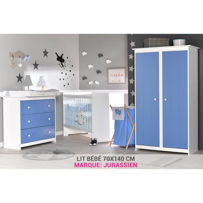 Chambre Bebe Bleu Marin Avec Lit 70x140 Achat Vente Chambre