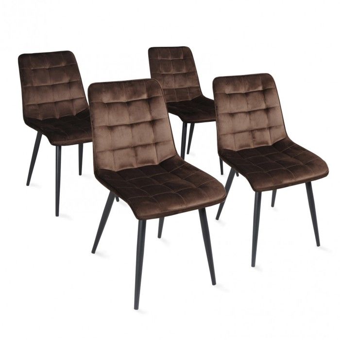 Lot de 4 chaises de salle à manger MUSE/ Marron Lot de 4 chaises de salle à manger MUSE/ Marron