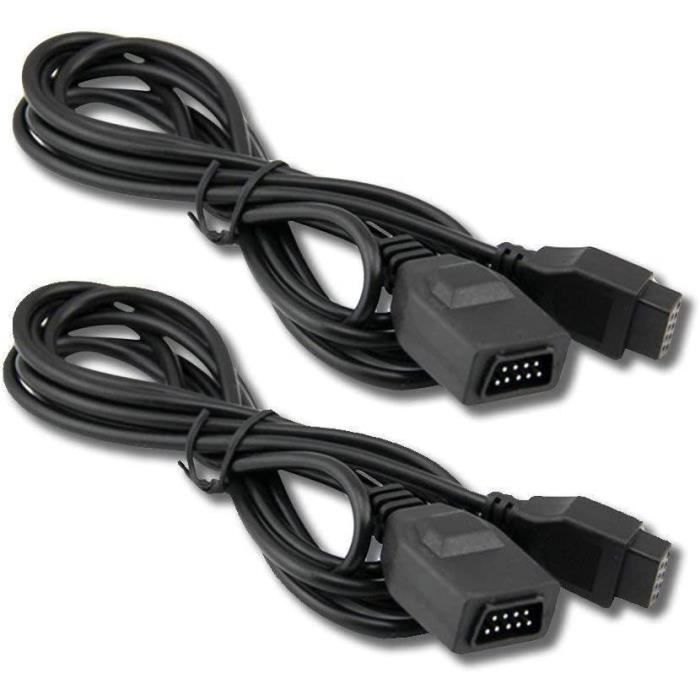 Link-e : 2 X Cable Rallonge Extension Compatible avec Manette de Jeu sur Console SEGA Megadrive Genesis Master System