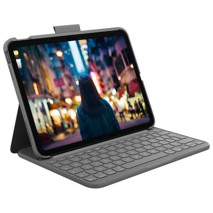 Logitech pour iPad 10e génération Étui Clavier Slim Folio avec Clavier sans Fil intégré Italian Layout