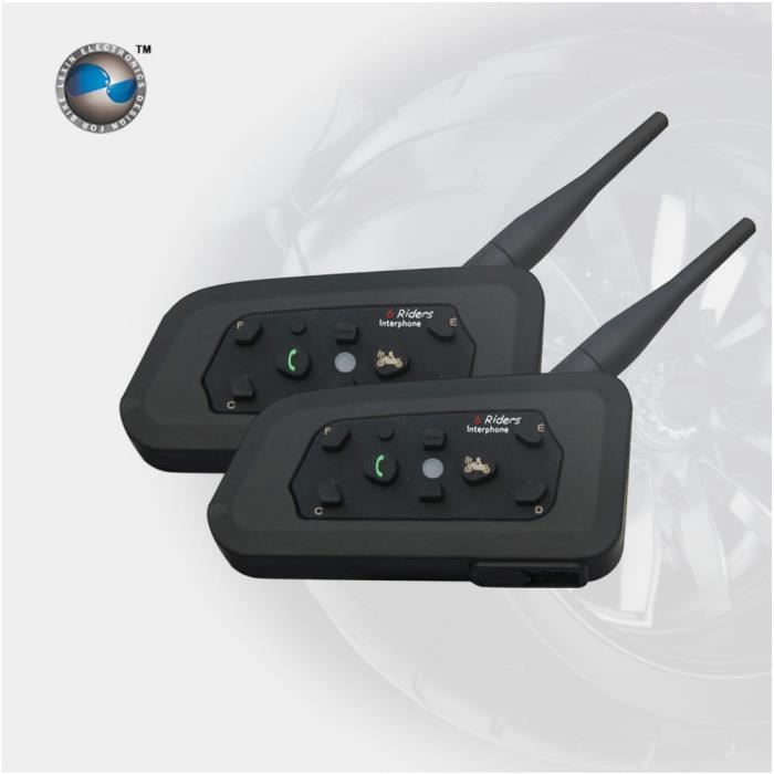 Intercom Moto Bluetooth 2pcs - Interphone pour Casque Moto Sans Fil - 1500m  Etanche IP65 - Contrôler des Appels - Cdiscount Auto