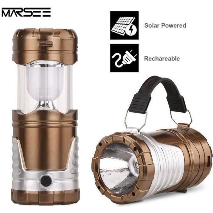 Lanterne De Camping Solaire A Led Rechargeable Torche Ultra