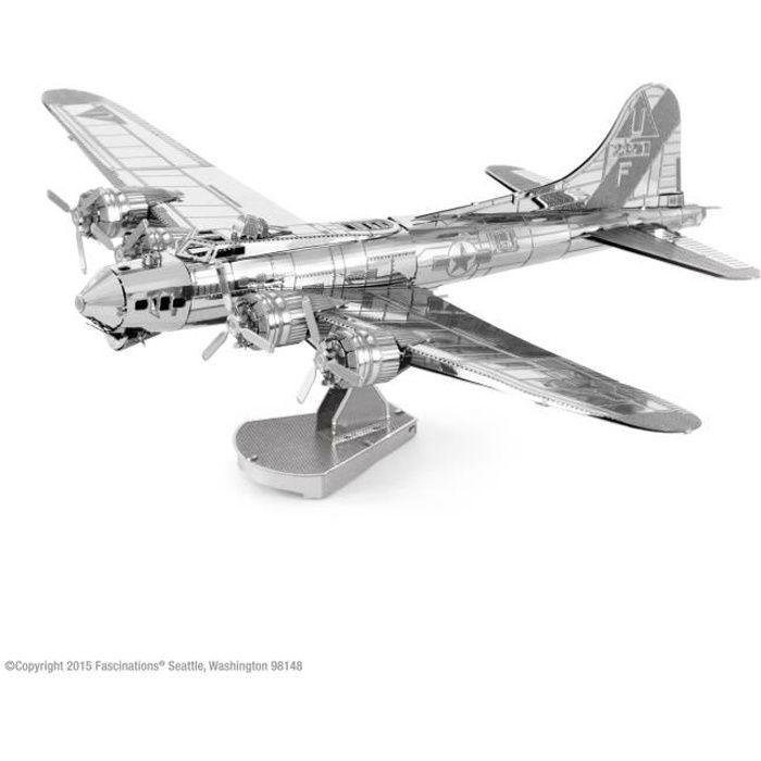 Maquette métal - Avion B-17 Flying Fortress - Métal Earth - 2 plaques - Acier argenté