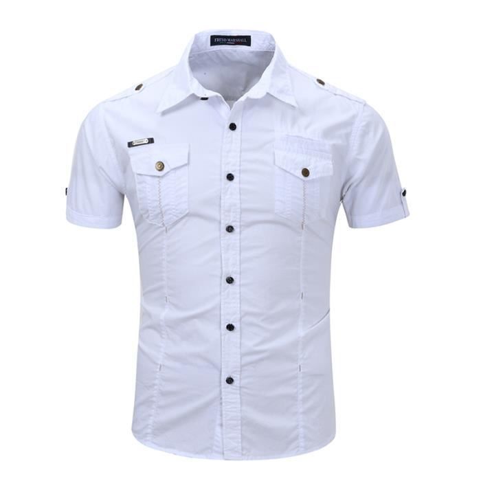 Chemise homme manche courte avec poche discount