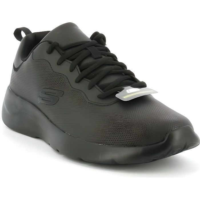 Baskets Skechers 999253 Homme Noirs Confortables et elegantes Lacets Dessus Synthetique Plat Nero Cdiscount Chaussures