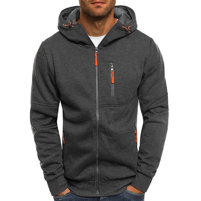 Veste Homme Sans Capuche Zippée - Blouson Léger Polyvalent Pour Running, Vélo, Voyage Et Ville