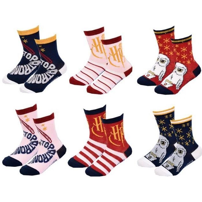 Chaussettes Enfant Harry Potter - Pack de 6 Paires - Multicolor - Fille