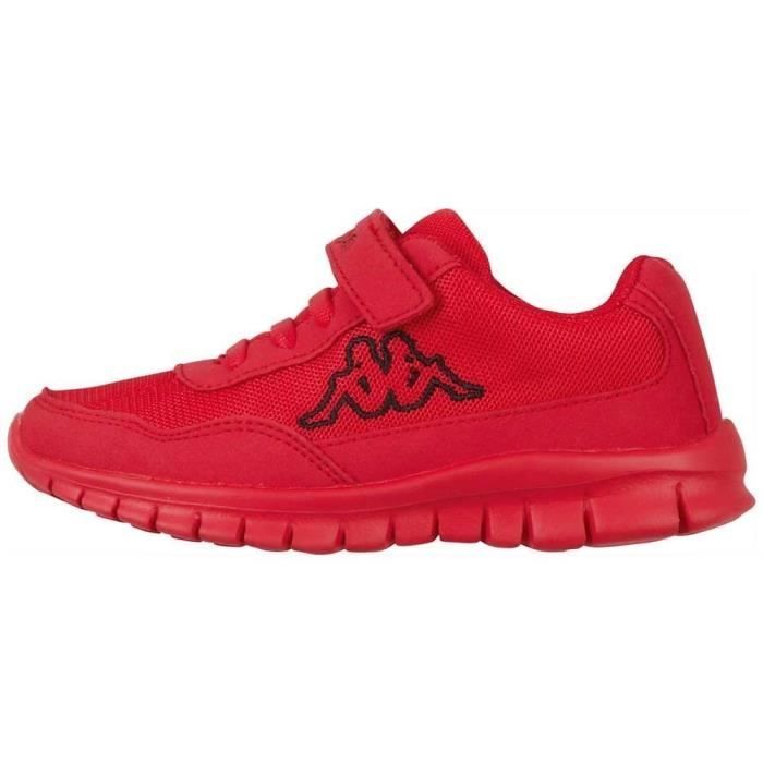 Baskets Kappa Follow OC K Rouge Mixte Enfant Scratch Plat