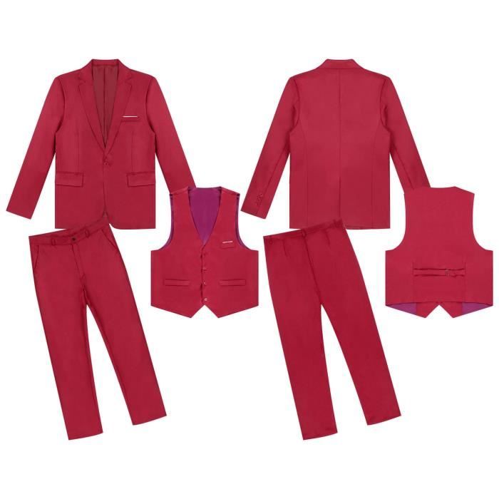 YIZYIF Costume Homme 3 Pi ces Tenue Veste Gilet Pantalon