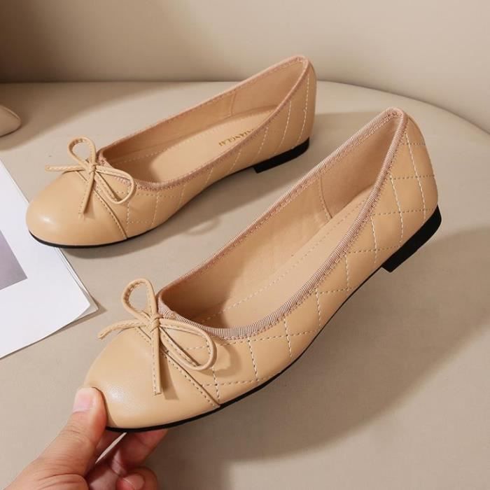 MOCASSIN Femme Bout Rond Plat Confortable Slip On Tweed Maternite beige 1 Dotu Beige 1 Cdiscount Chaussures