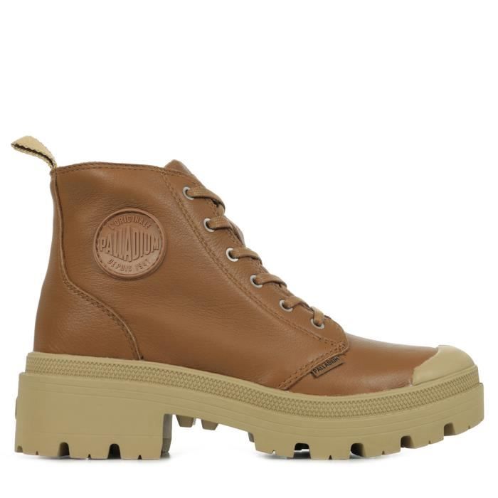 Boots Femme Palladium Pallabase Leather Cuir de premiere qualite Semelle crantee Zip lateral