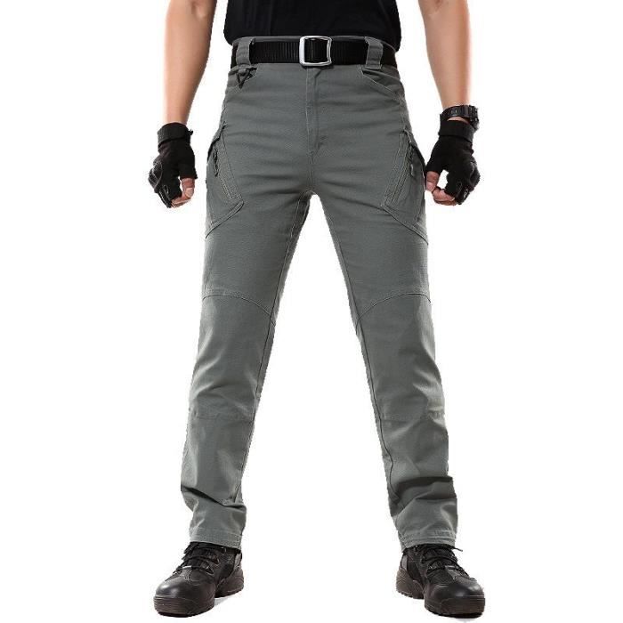 Pantalon Cargo Élastique pour Homme - 1Black IX9 - Style Militaire et Tactique - Poches en
