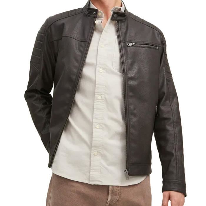 Veste en cuir homme jack and jones deals