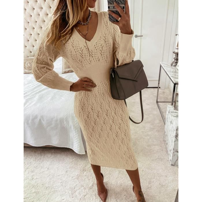 Robe tricotée femme outlet