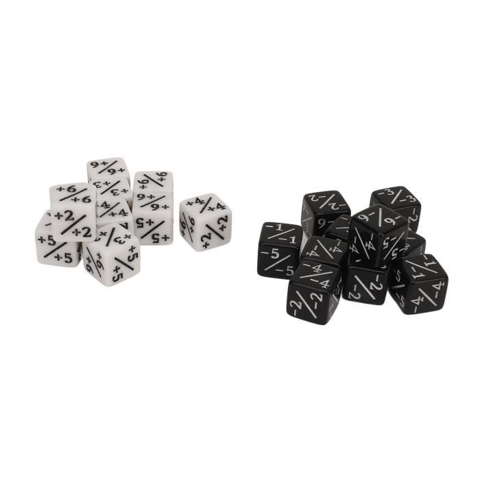 Xrten Lot de 24 compteurs de dés positifs et négatifs D6 pour MTG, CCG, accessoire de jeu de cartes