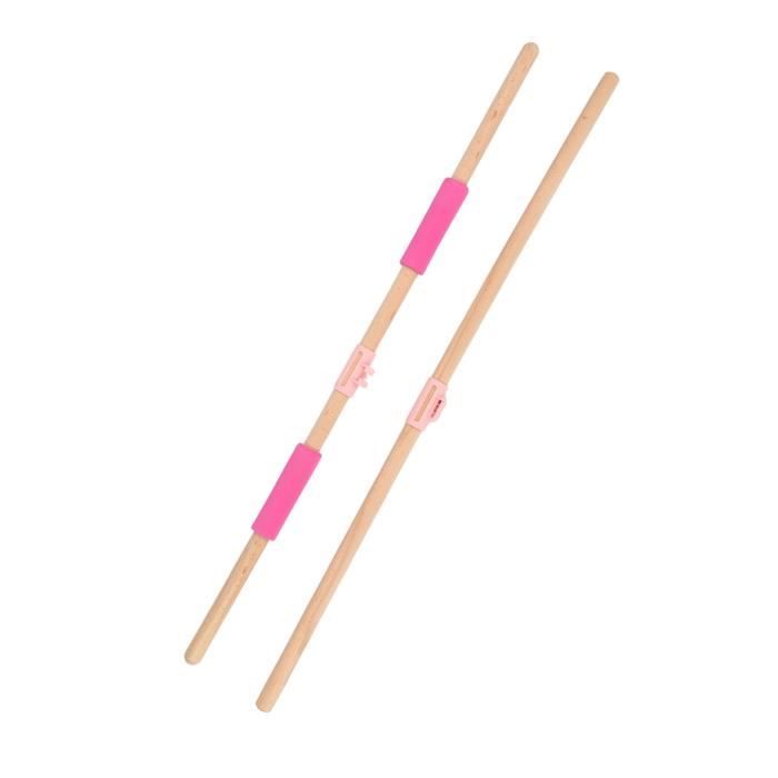 Lot De 3 Bâtons De Yoga En Bois - Accessoire Posture Dos Et Étirements
