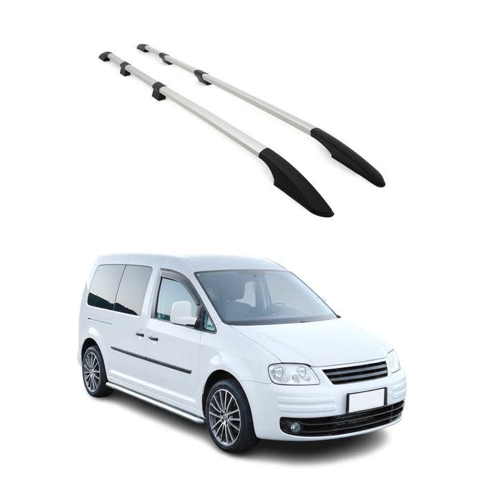 OMAC Barre portapacchi compatibili con VW Caddy 2003-2015 in alluminio corto TÜV ABE nero