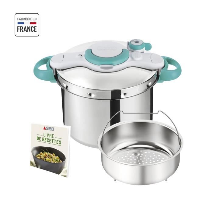 SEB P4624916 Autocuiseur Cocotte-minute CLIPSO MINUT' EASY 9L - Tous feux  dont induction - Fabriqué en France - Inox et bleu - Cdiscount Maison