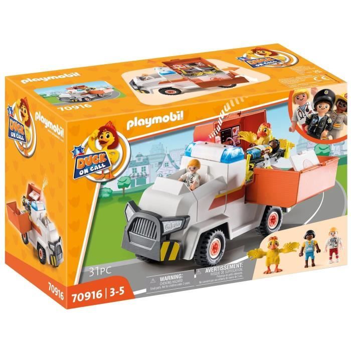 PLAYMOBIL - 70916 - DUCK ON CALL - Véhicule de secours - Multicolore - Mixte - 31 pièces PLAYMOBIL - 70916 - DUCK ON CALL - Véhicule de secours - Multicolore - Mixte - 31 pièces