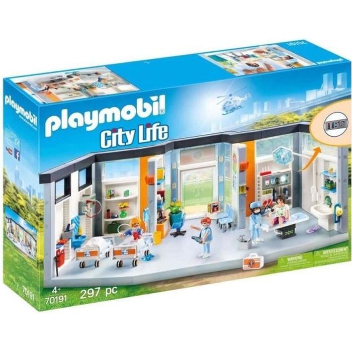 Clinique équipée - PLAYMOBIL - 70191 - City Life - Salle d'opération équipée - Accessoires inclus