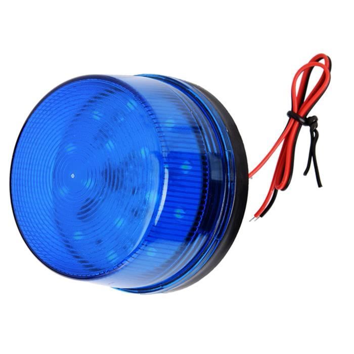 Anzene Barre Stroboscopique 4 LEDs 12V 4W Bleue - Lampe D'Avertissement Urgence Clignotante Puissante Pour Voiture