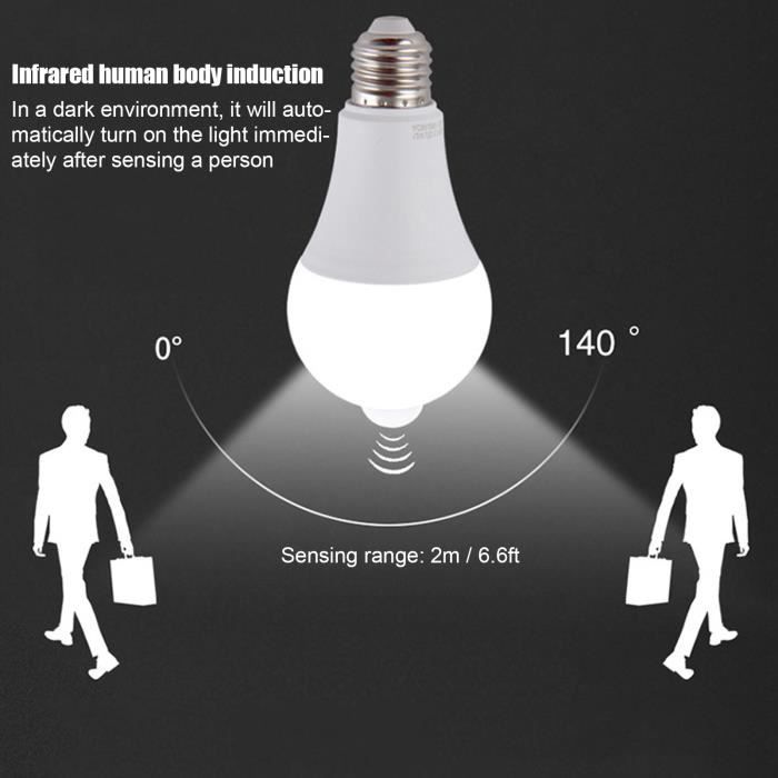 SALALIS Ampoule infrarouge E27 Ampoule d'induction de mouvement de