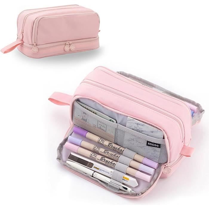 Trousse à Crayons Grande Capacité HIQE-FL - Multifonction Pour École, Bureau Ou Voyage