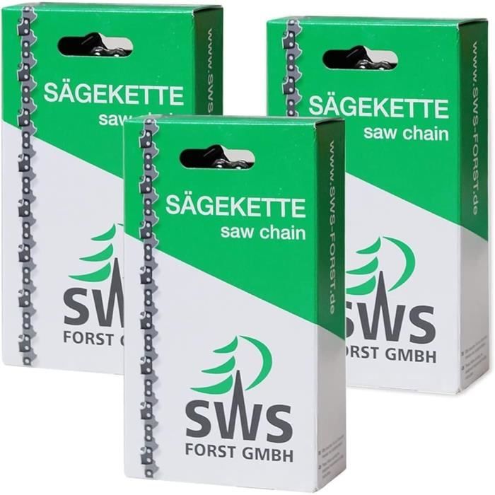 SWS Forst Sägekette 4er-Pack – 3/8 Zoll, 1,3 Mm, 44 Treibglieder, Langer Schneidezahn – Passend Für Stihl & Andere Sägen