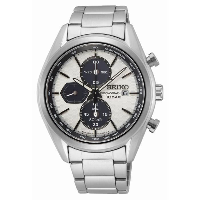 Bracelet acier homme - SEIKO - Montre Seiko acier chrono Macchina Sportiva  collection sport - Couleur de la matière:Blanc Mouvement Solaire, -  Achat/vente montre - Cdiscount