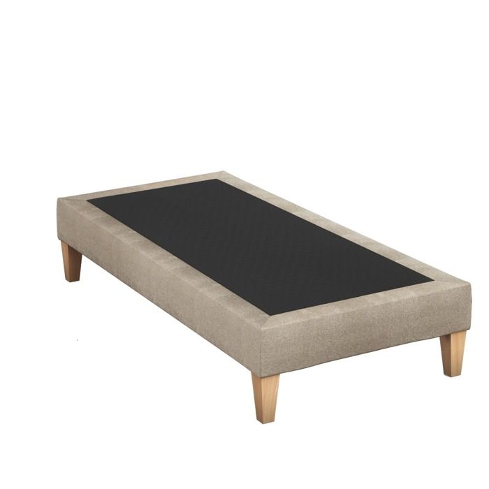 Sommier déco tapissier beige sable - SOMEO 120x200 - Beige - Garantie 5 ans - Someo